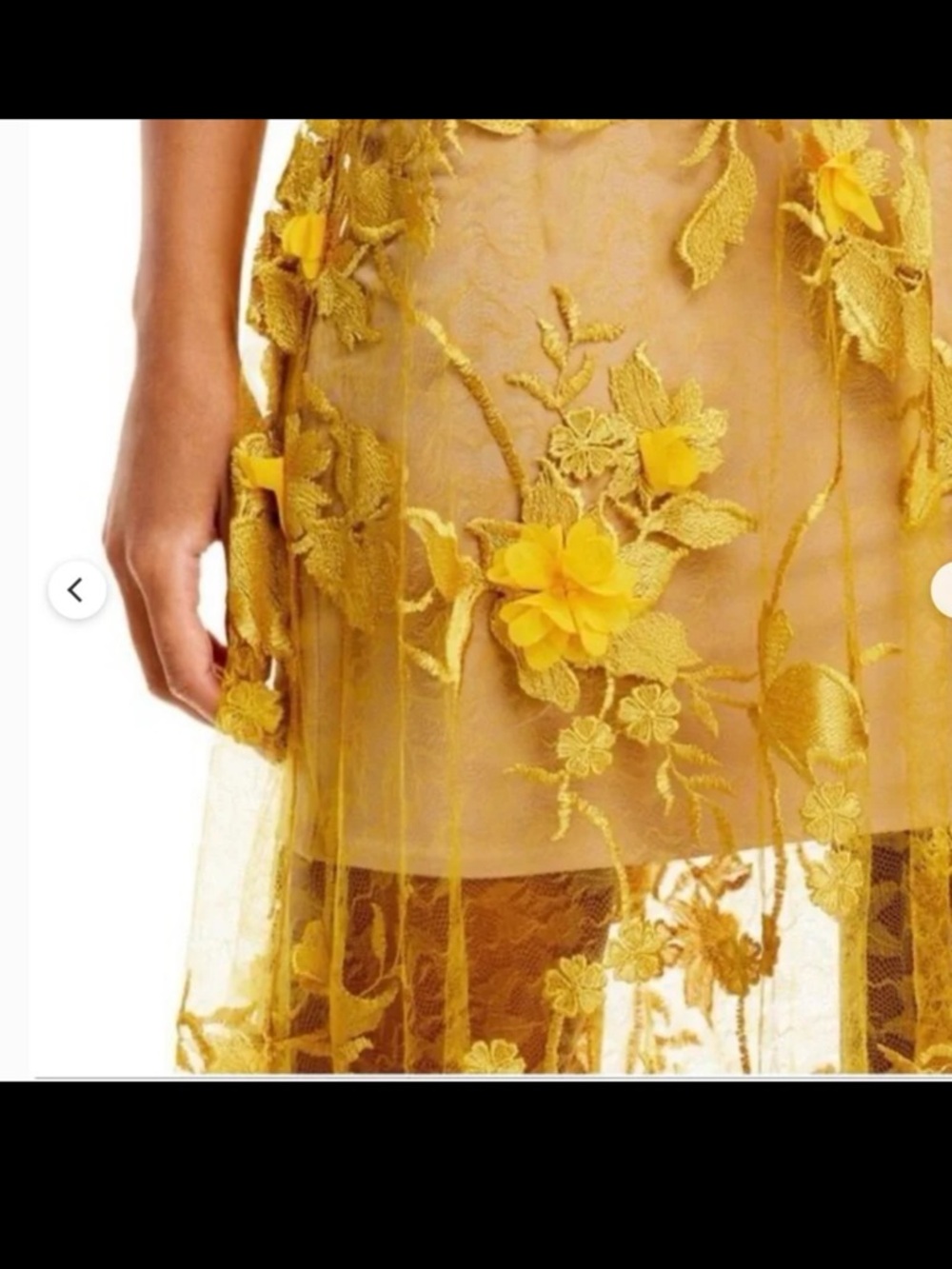 Dress the Population Yellow Floral Appliqué Maxi Dress - Picture 4 of 12